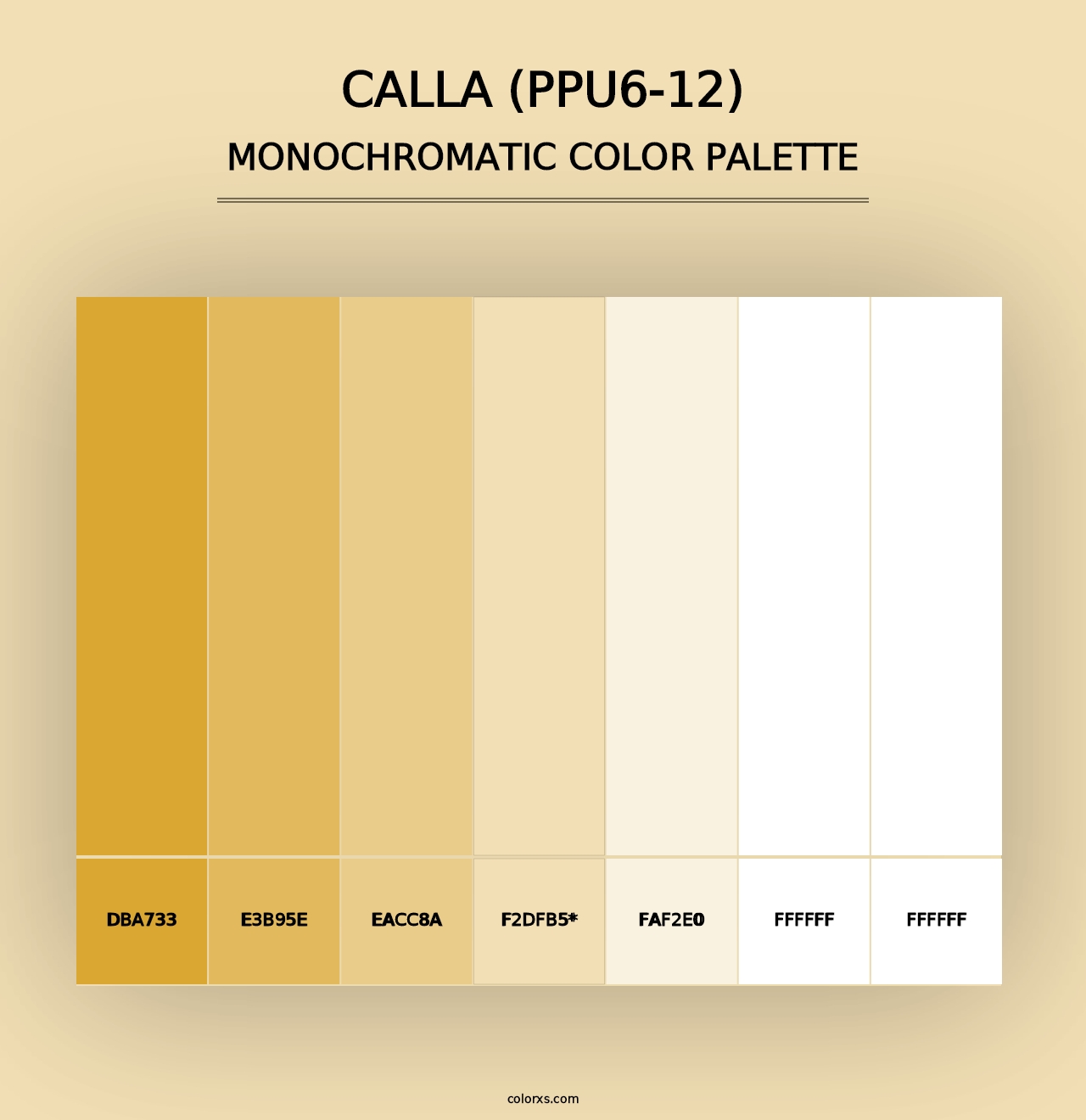 Calla (PPU6-12) - Monochromatic Color Palette