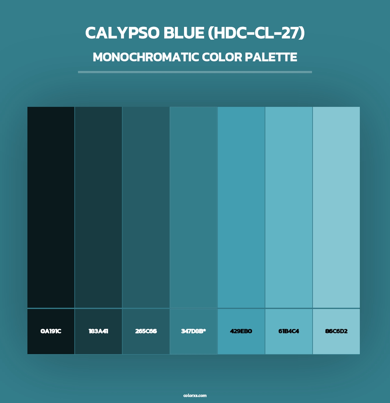 Calypso Blue (HDC-CL-27) - Monochromatic Color Palette