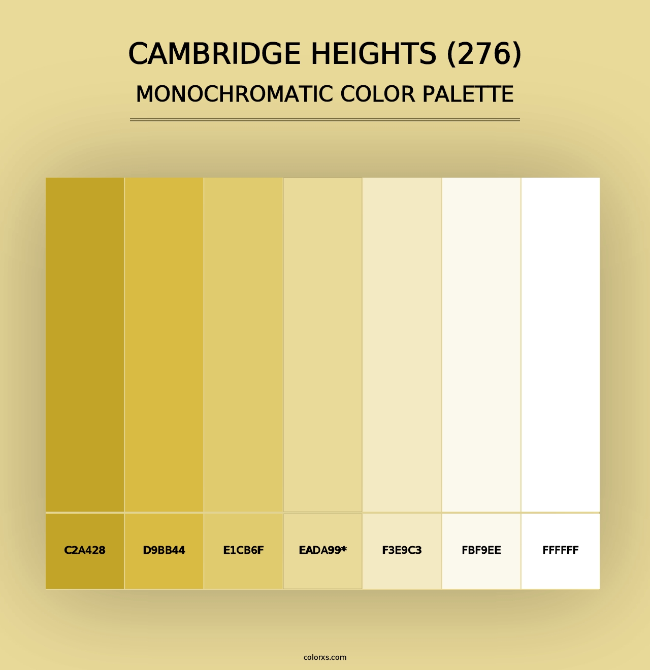 Cambridge Heights (276) - Monochromatic Color Palette