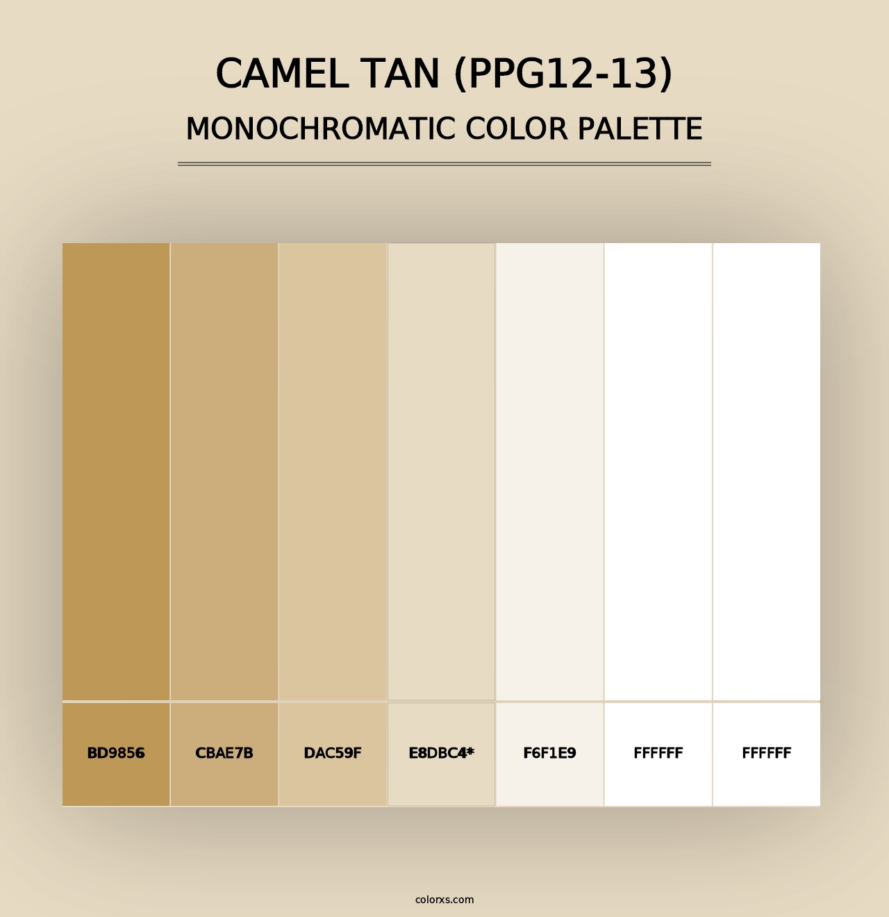 Camel Tan (PPG12-13) - Monochromatic Color Palette