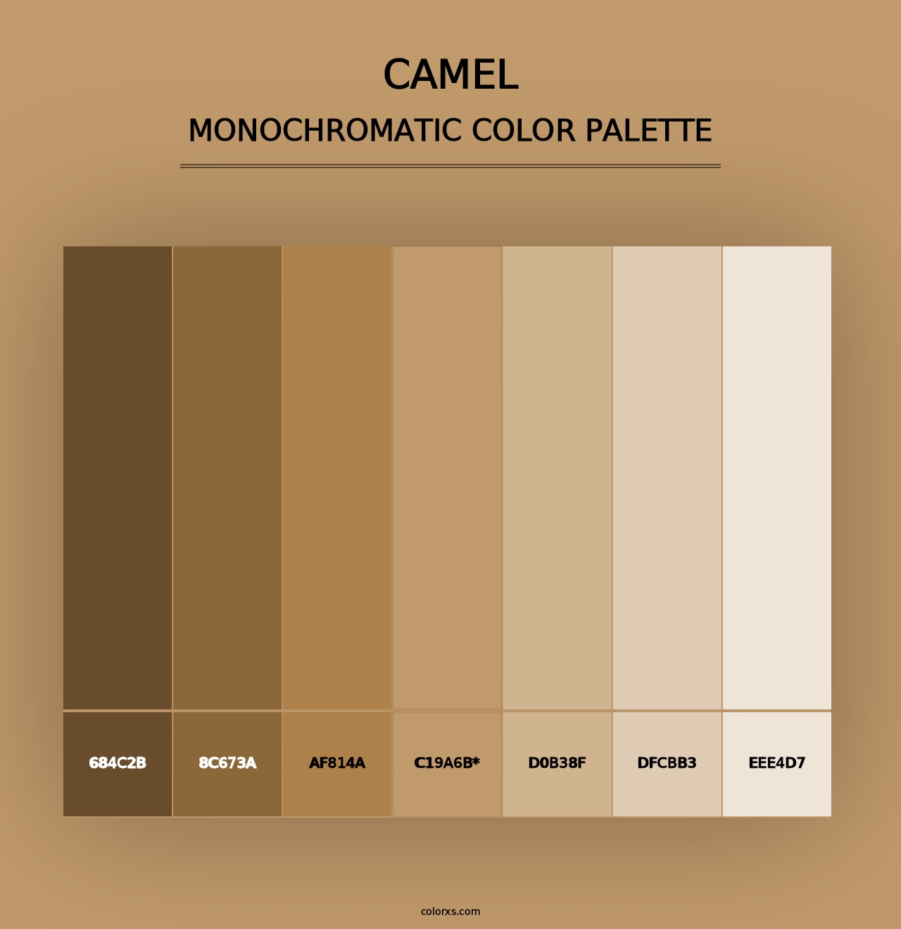 Camel - Monochromatic Color Palette