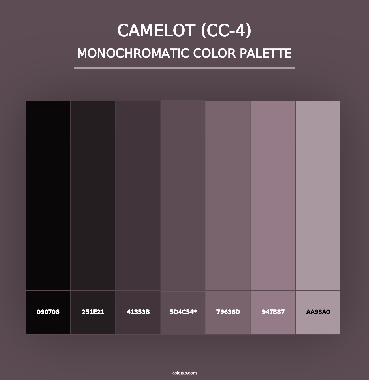 Camelot (CC-4) - Monochromatic Color Palette