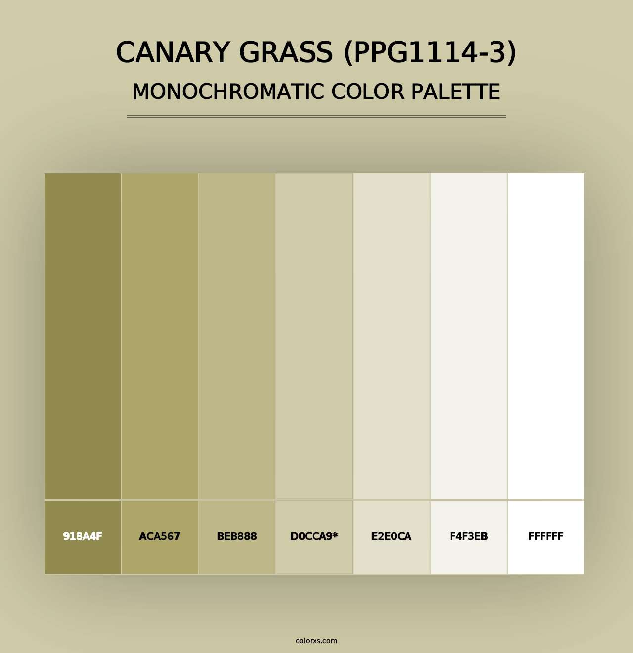 Canary Grass (PPG1114-3) - Monochromatic Color Palette