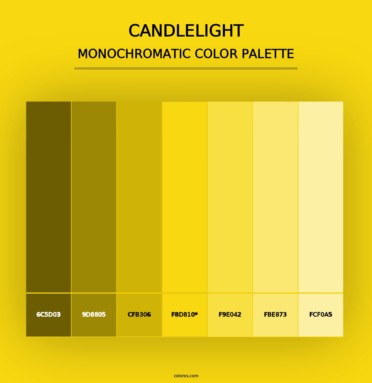 Candlelight - Monochromatic Color Palette