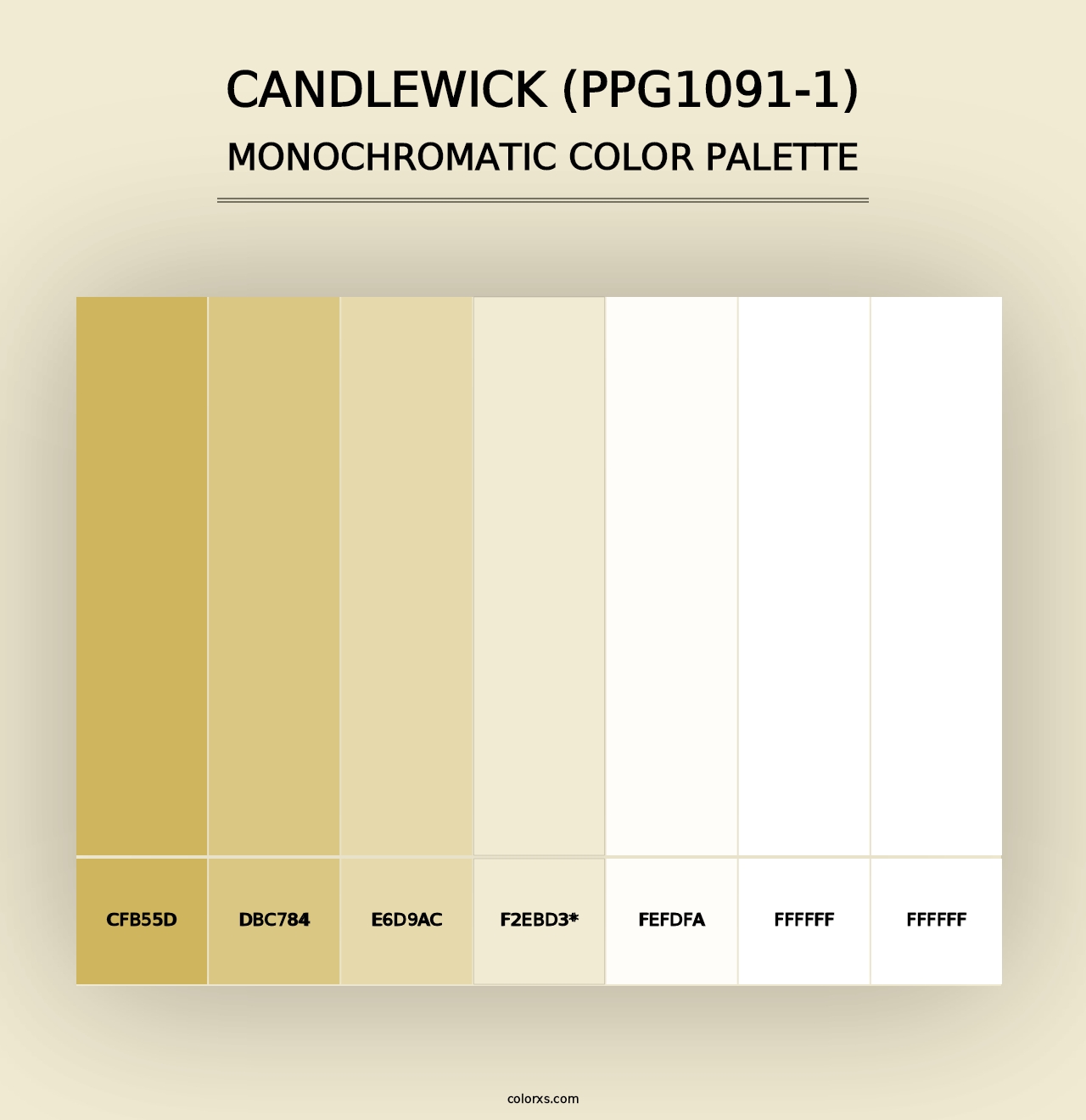 Candlewick (PPG1091-1) - Monochromatic Color Palette