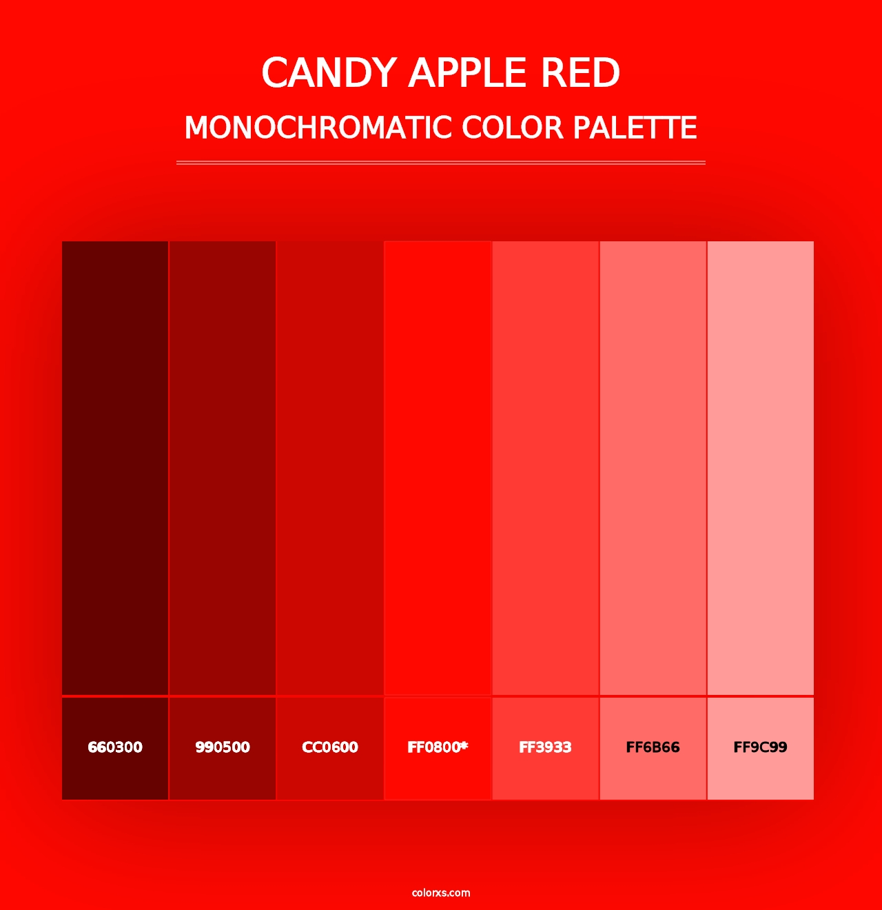 Candy Apple Red - Monochromatic Color Palette