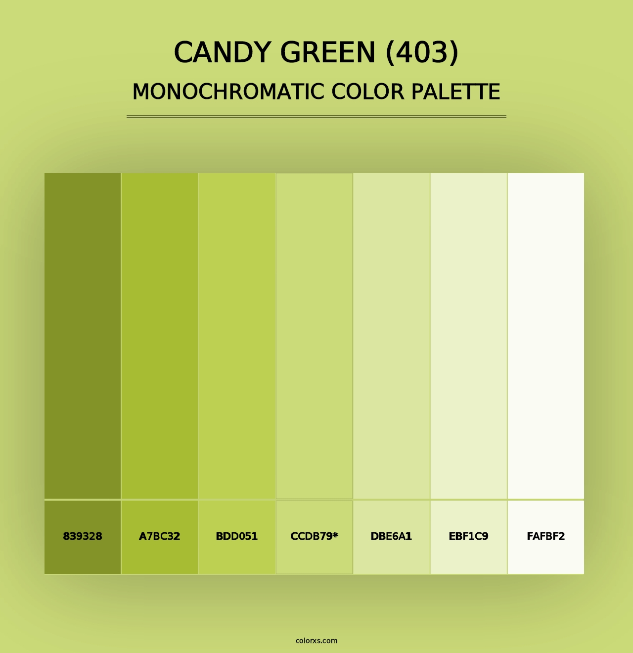 Candy Green (403) - Monochromatic Color Palette