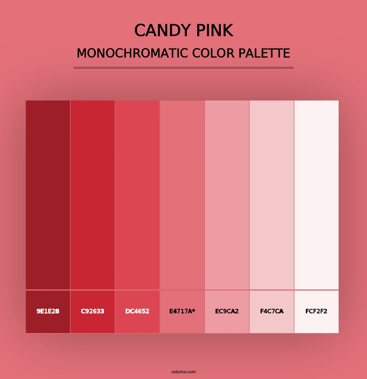 Candy pink - Monochromatic Color Palette