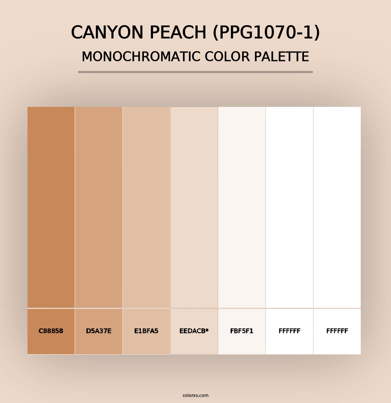 Canyon Peach (PPG1070-1) - Monochromatic Color Palette