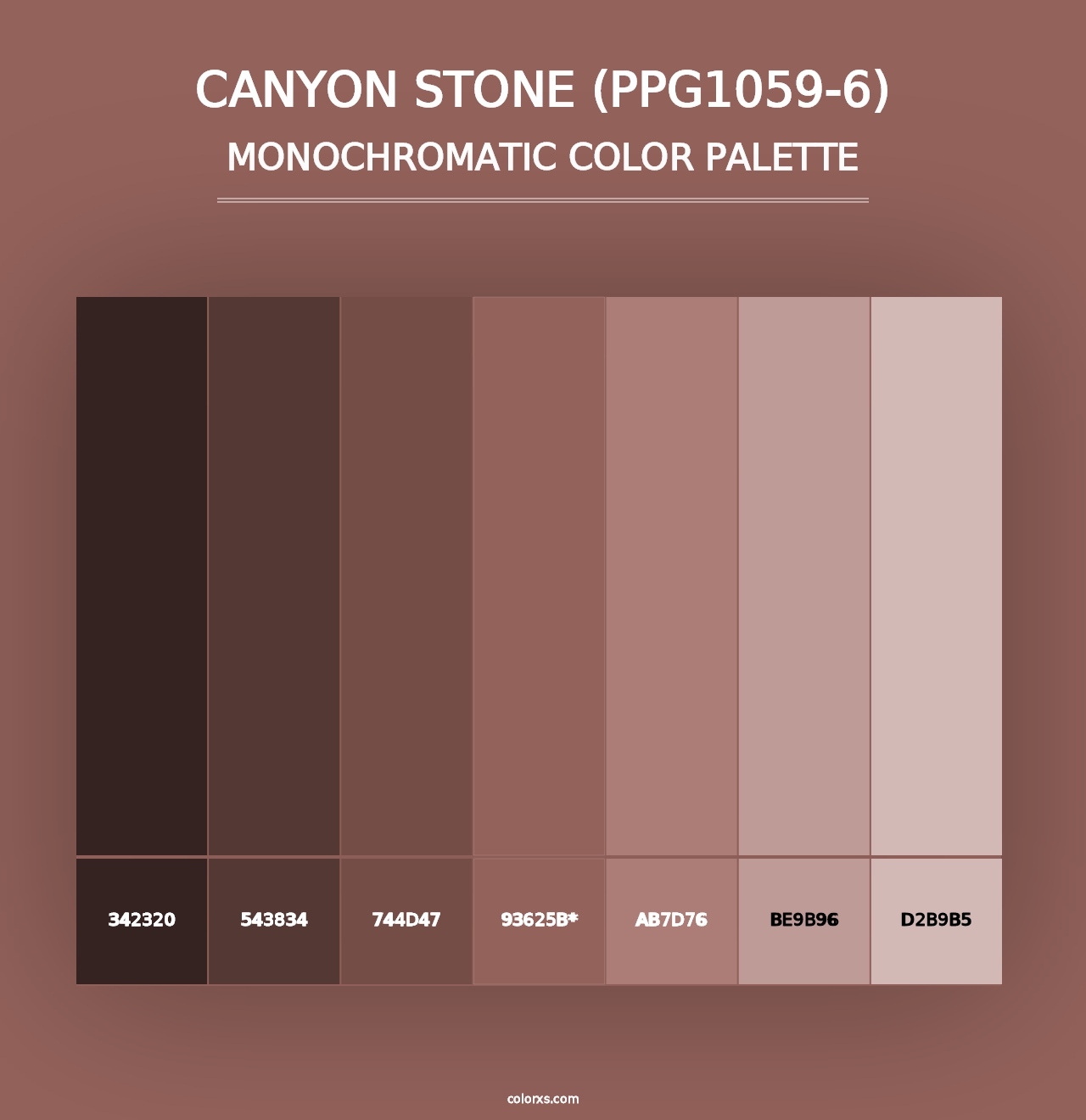 Canyon Stone (PPG1059-6) - Monochromatic Color Palette