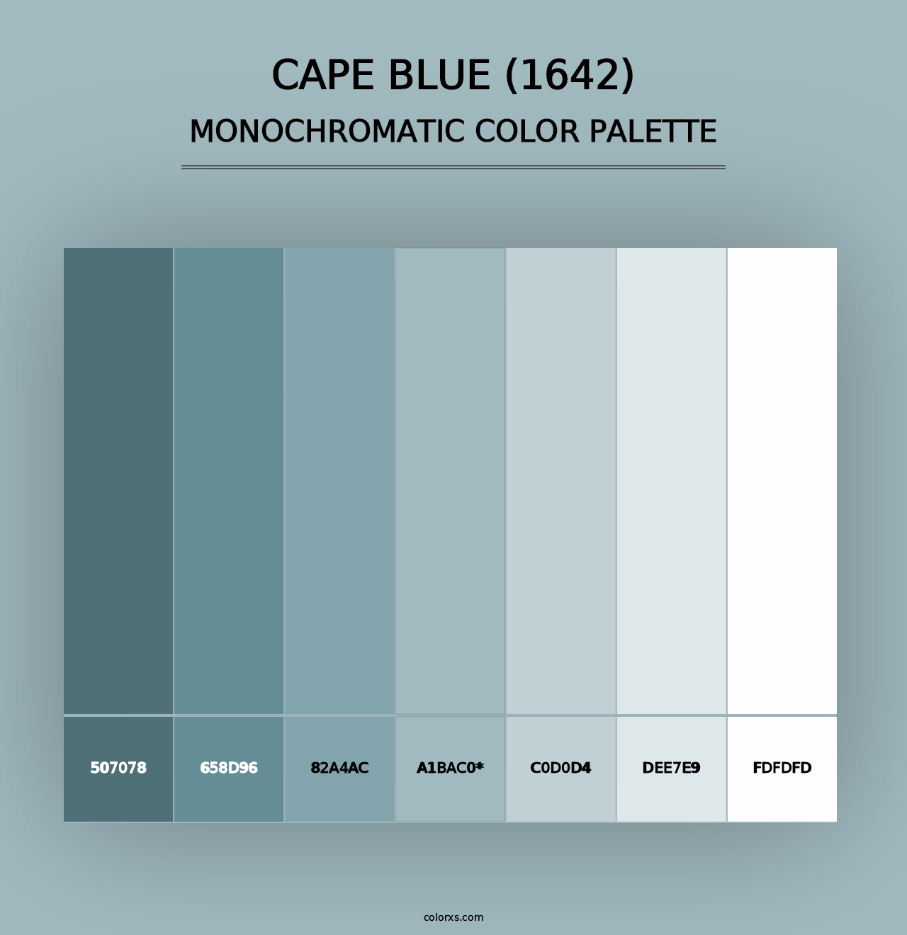 Cape Blue (1642) - Monochromatic Color Palette