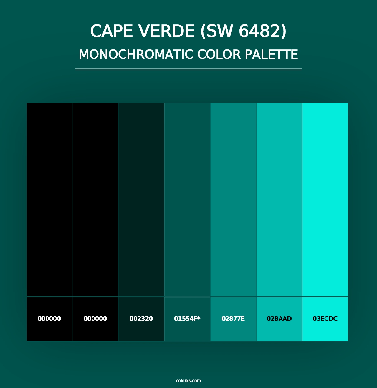 Cape Verde (SW 6482) - Monochromatic Color Palette