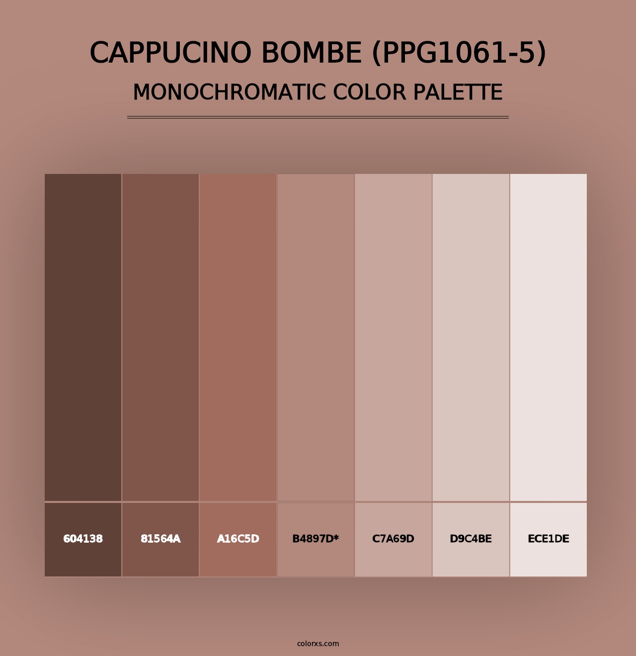 Cappucino Bombe (PPG1061-5) - Monochromatic Color Palette