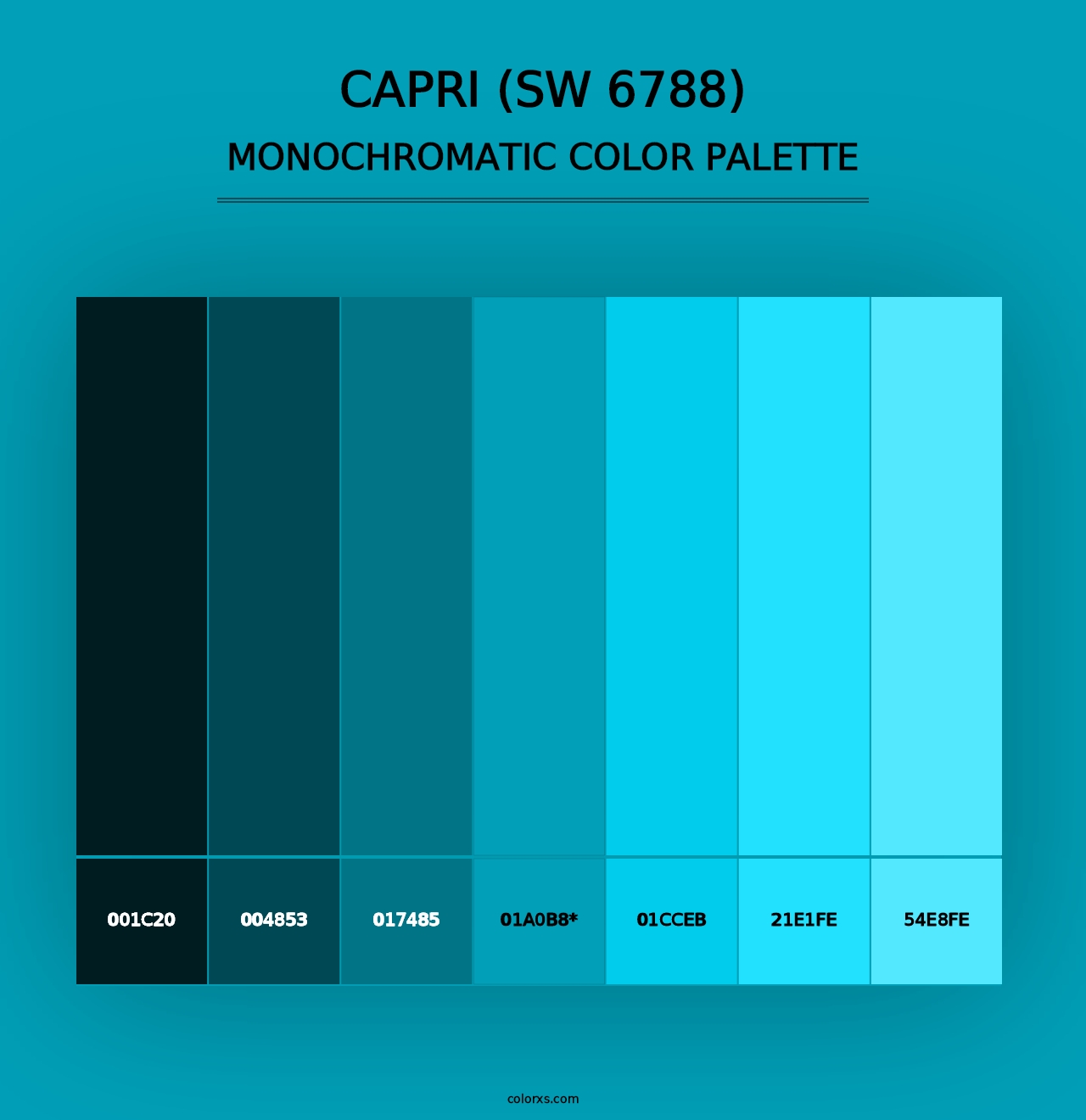 Capri (SW 6788) - Monochromatic Color Palette