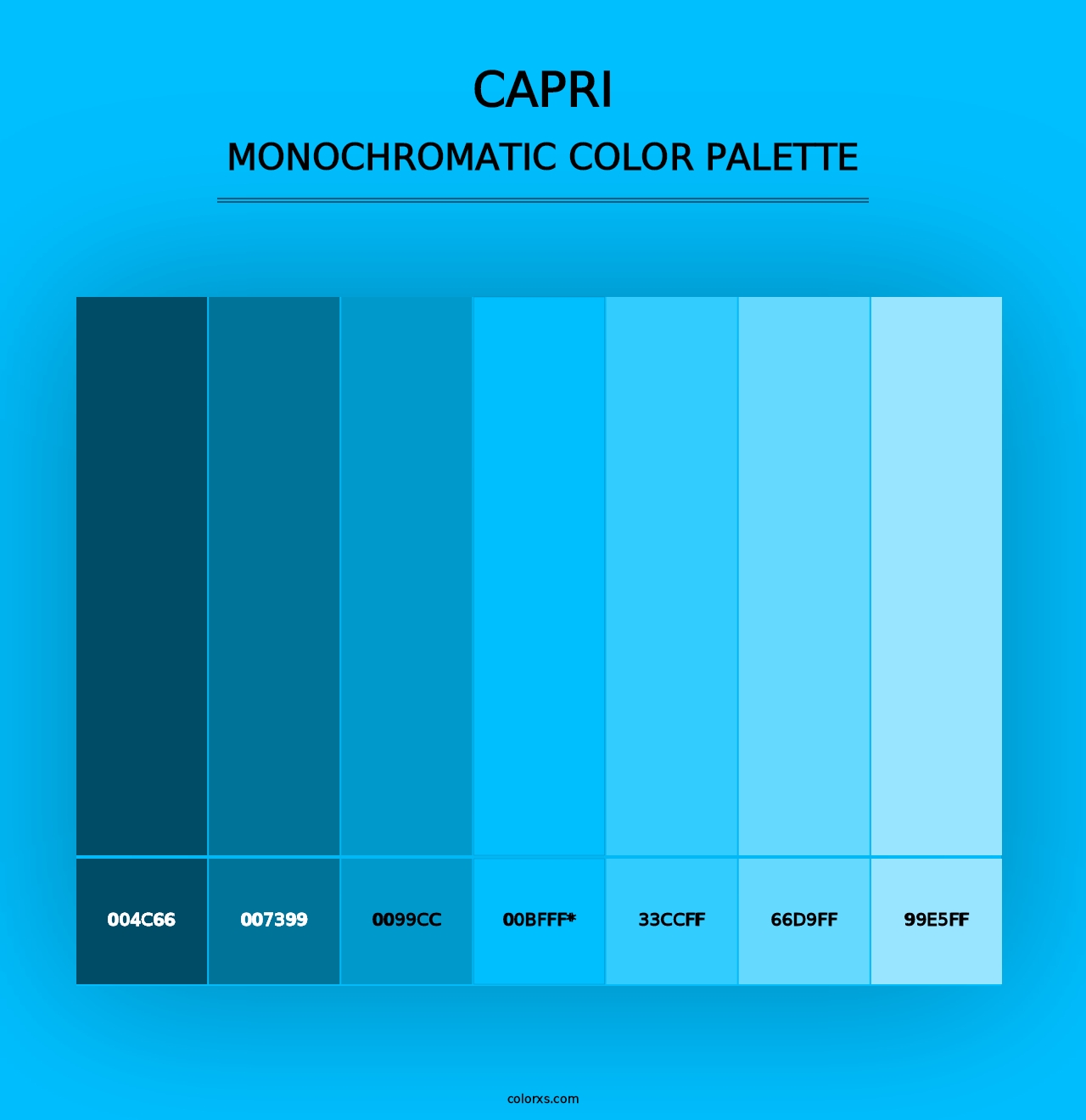 Capri - Monochromatic Color Palette