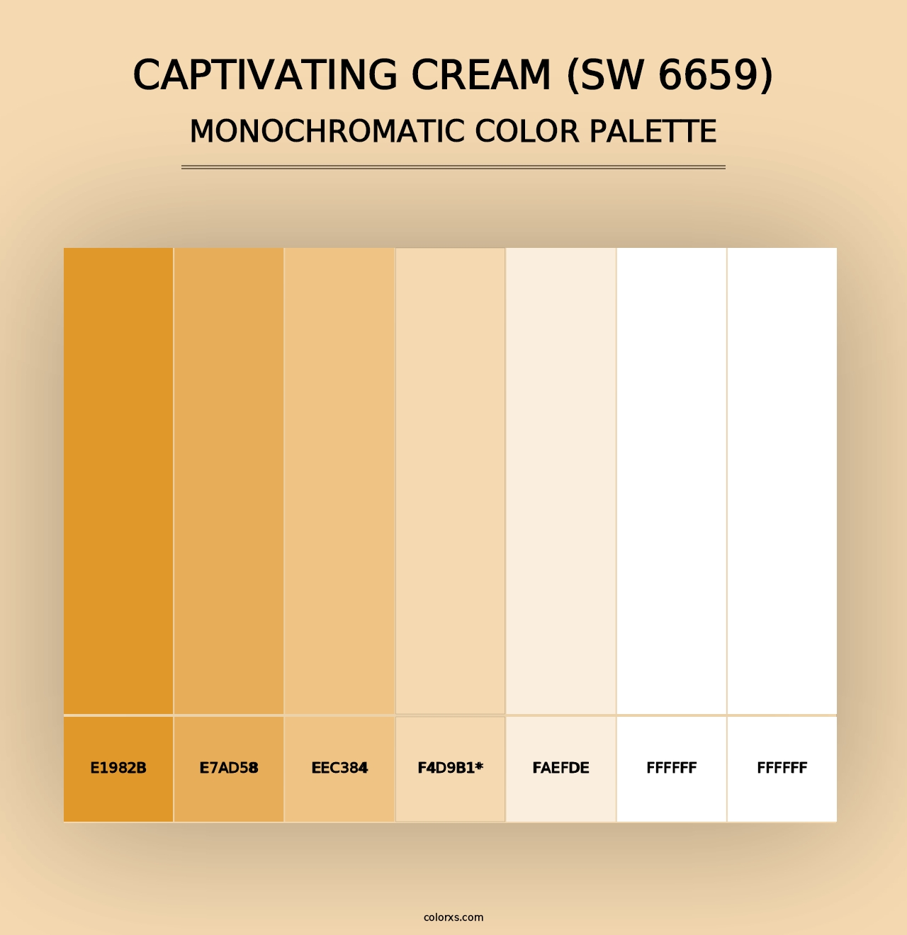 Captivating Cream (SW 6659) - Monochromatic Color Palette