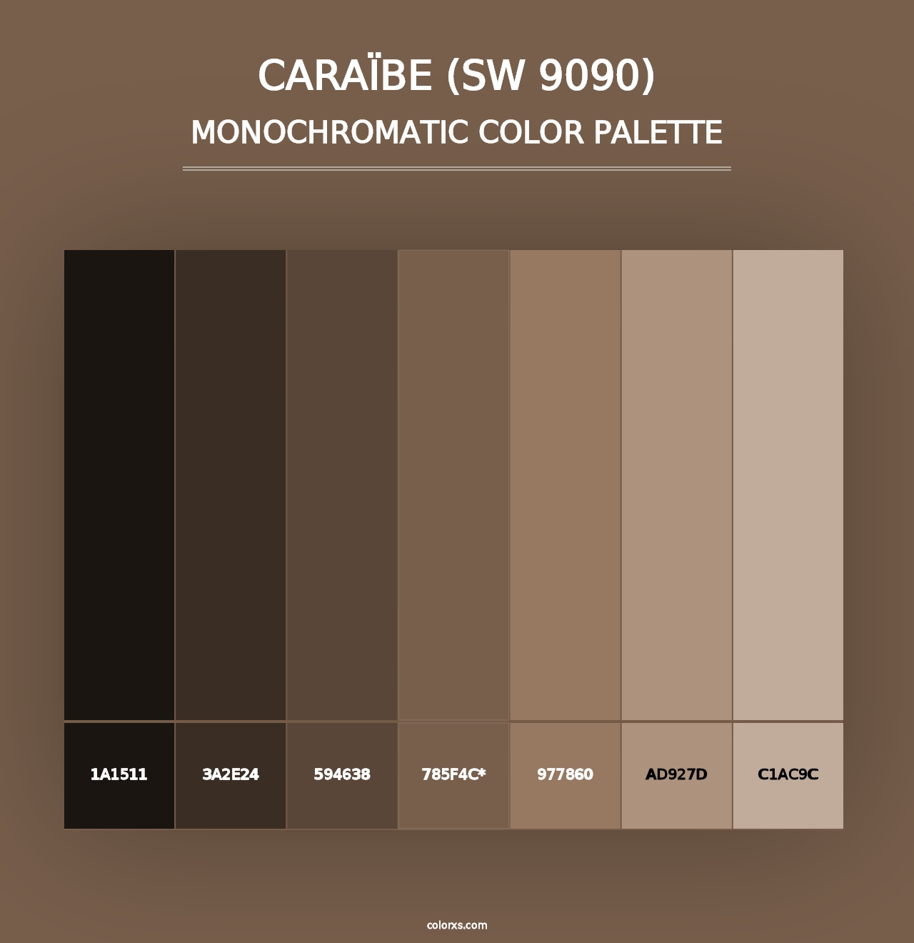 Caraïbe (SW 9090) - Monochromatic Color Palette