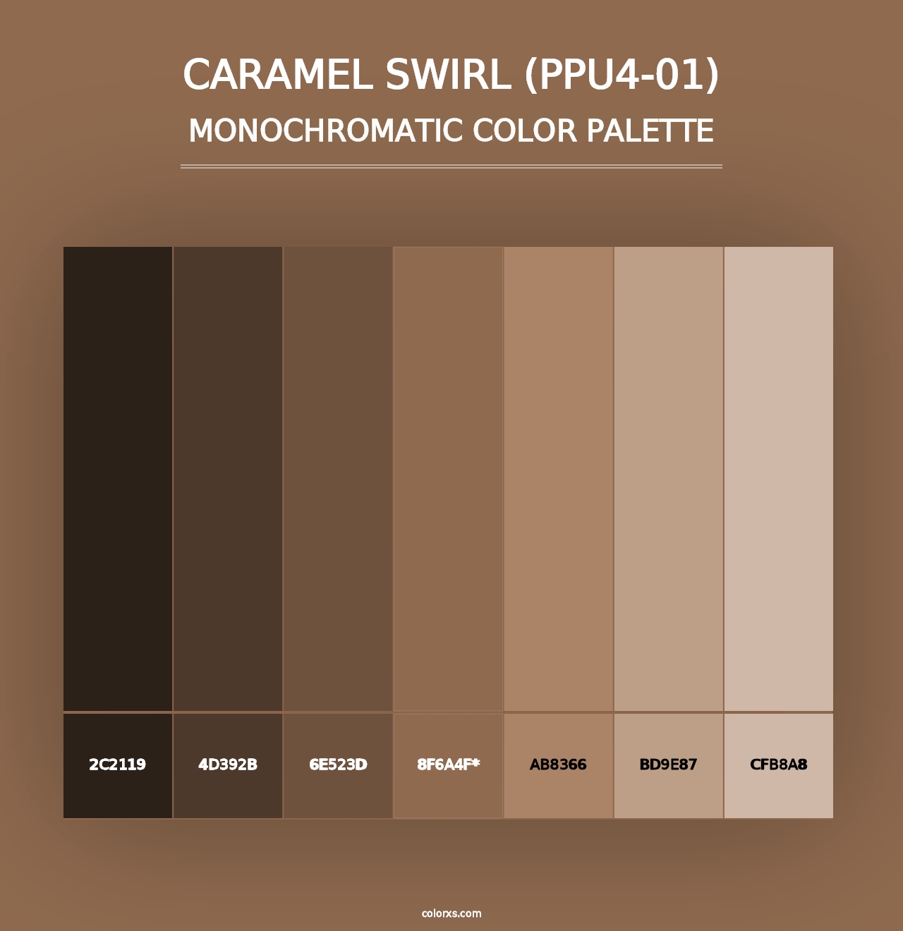 Caramel Swirl (PPU4-01) - Monochromatic Color Palette