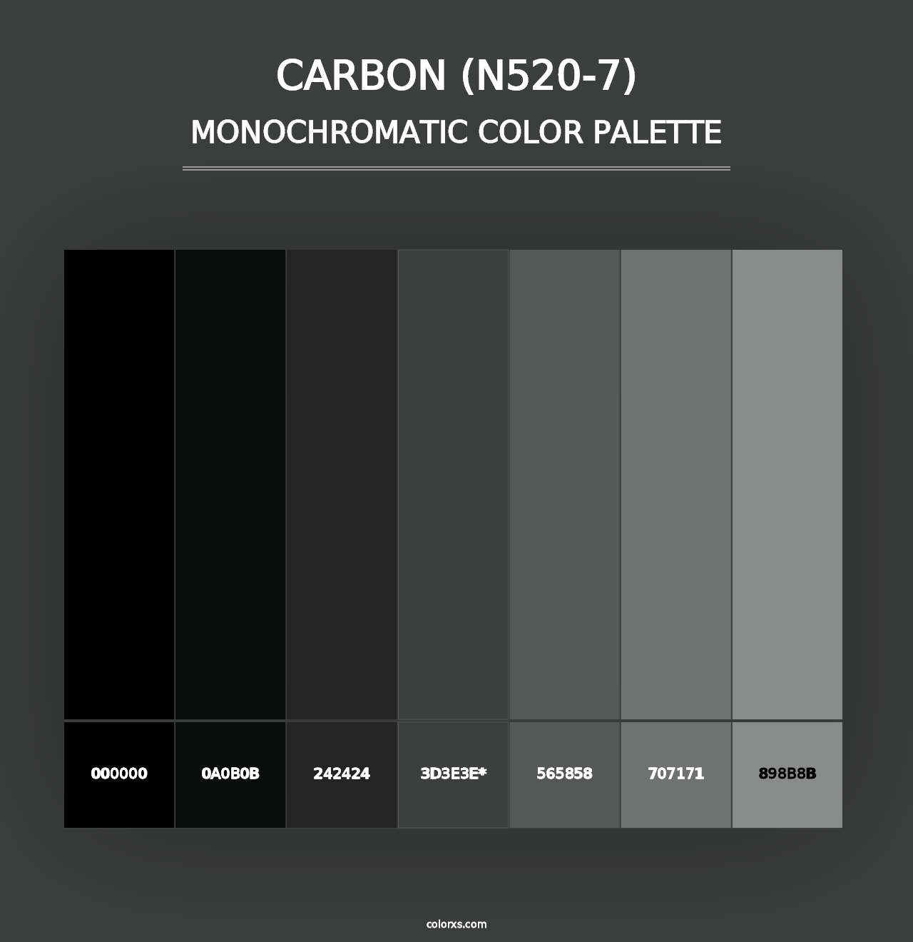 Carbon (N520-7) - Monochromatic Color Palette