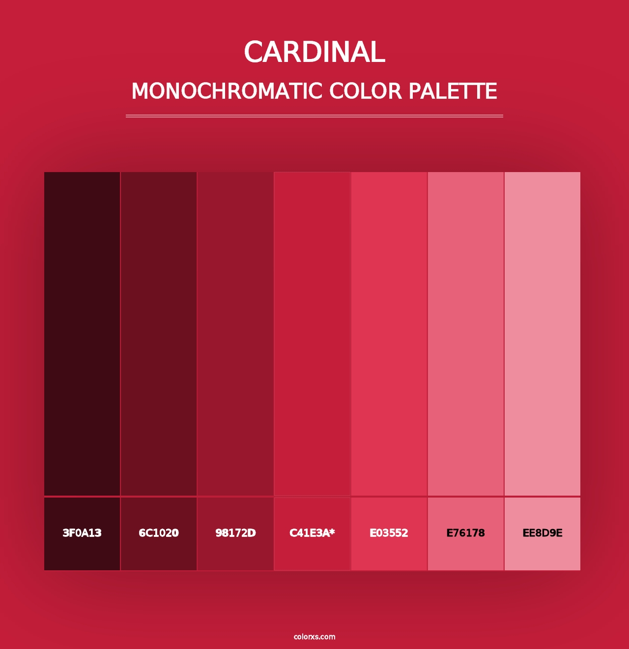 Cardinal - Monochromatic Color Palette