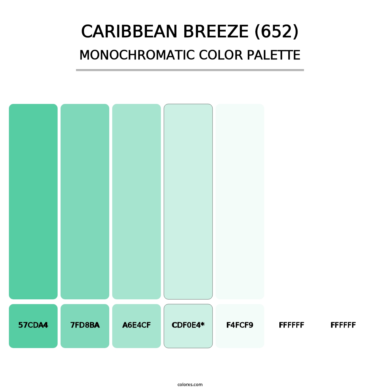 Caribbean Breeze (652) - Monochromatic Color Palette