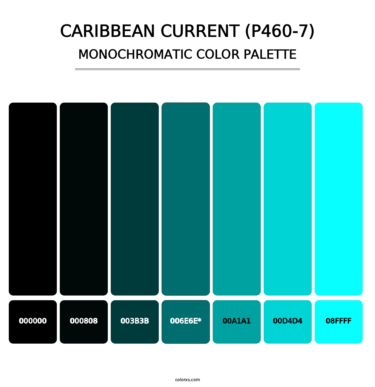 Caribbean Current (P460-7) - Monochromatic Color Palette