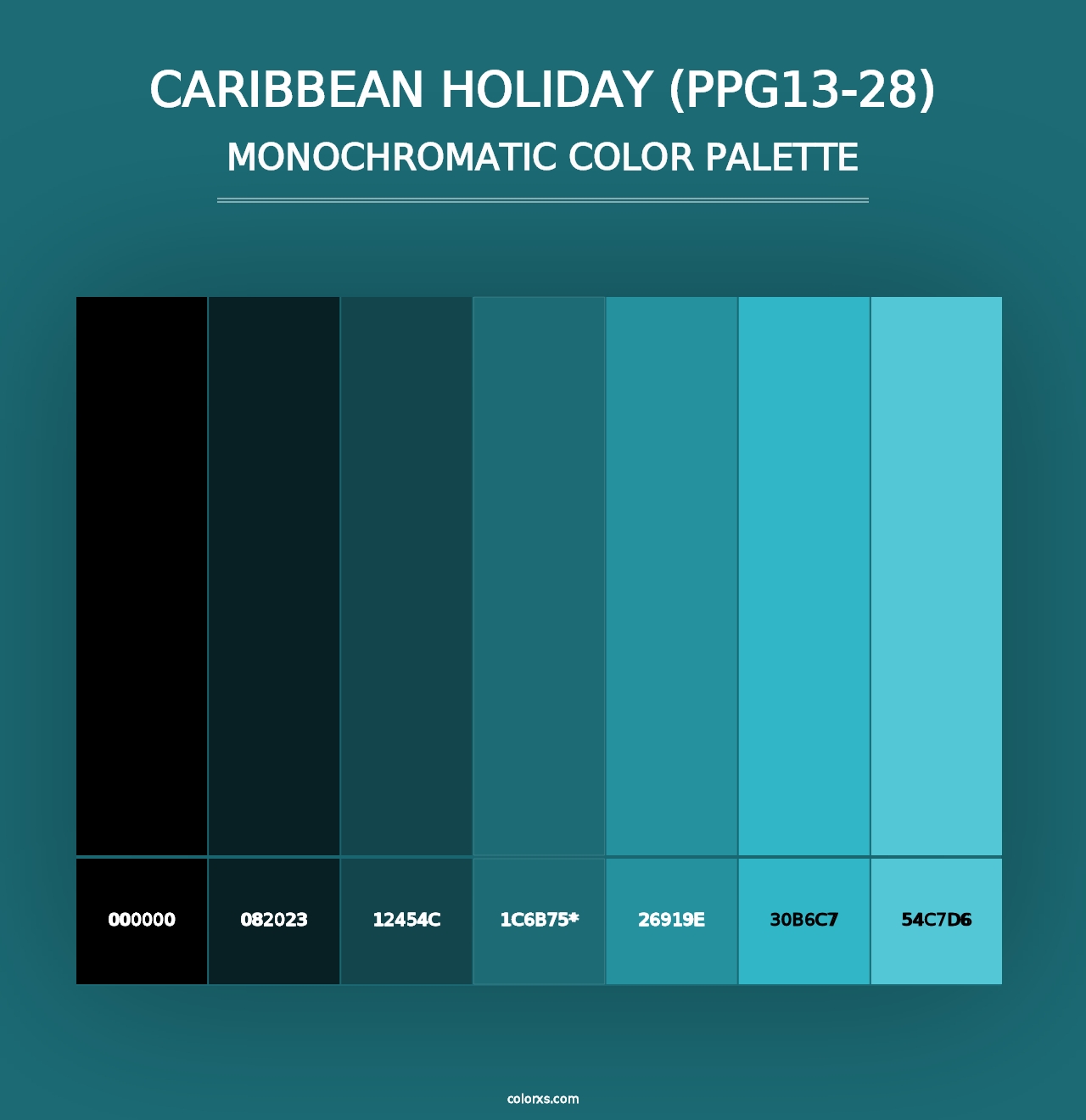 Caribbean Holiday (PPG13-28) - Monochromatic Color Palette