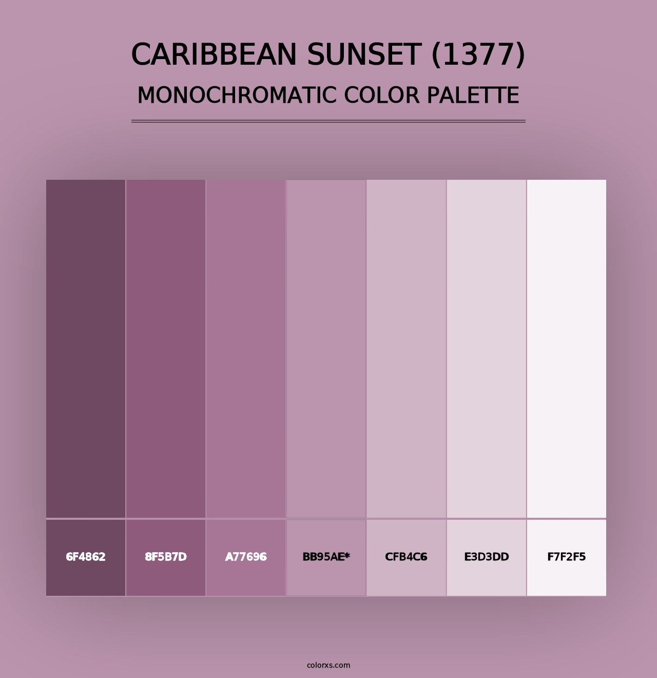 Caribbean Sunset (1377) - Monochromatic Color Palette