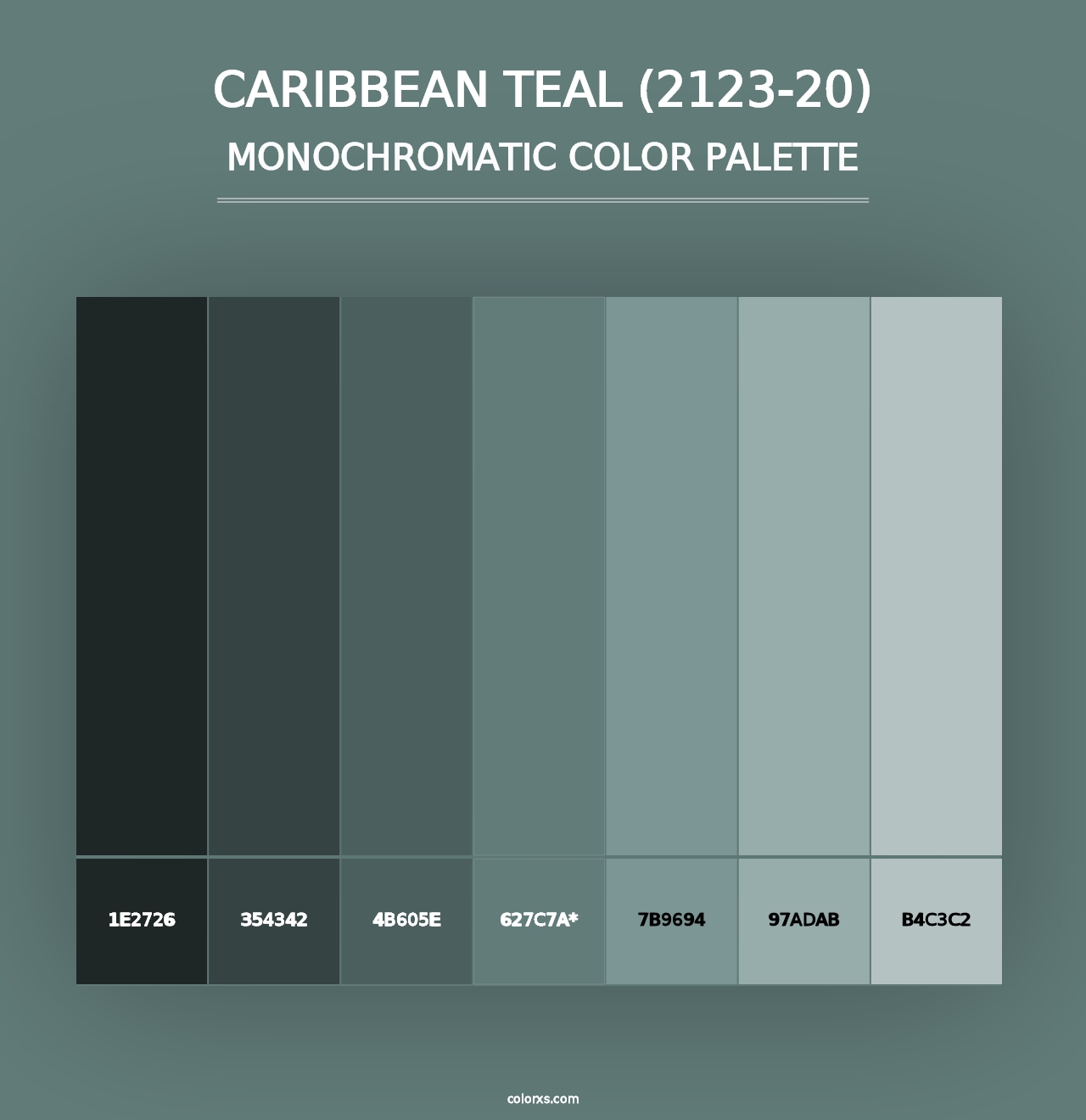 Caribbean Teal (2123-20) - Monochromatic Color Palette