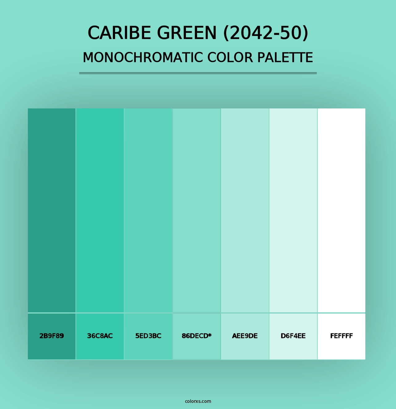 Caribe Green (2042-50) - Monochromatic Color Palette