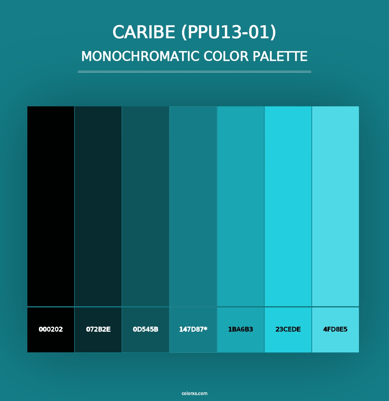 Caribe (PPU13-01) - Monochromatic Color Palette