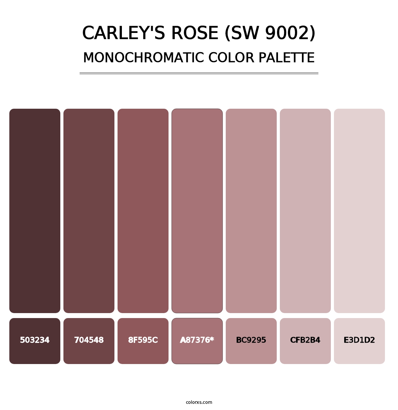 Carley's Rose (SW 9002) - Monochromatic Color Palette