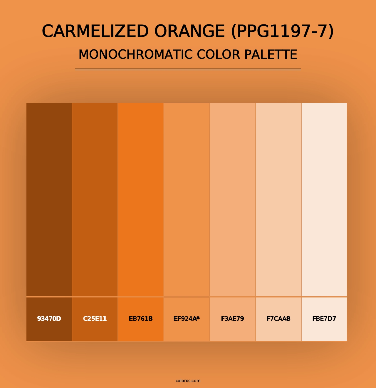 Carmelized Orange (PPG1197-7) - Monochromatic Color Palette