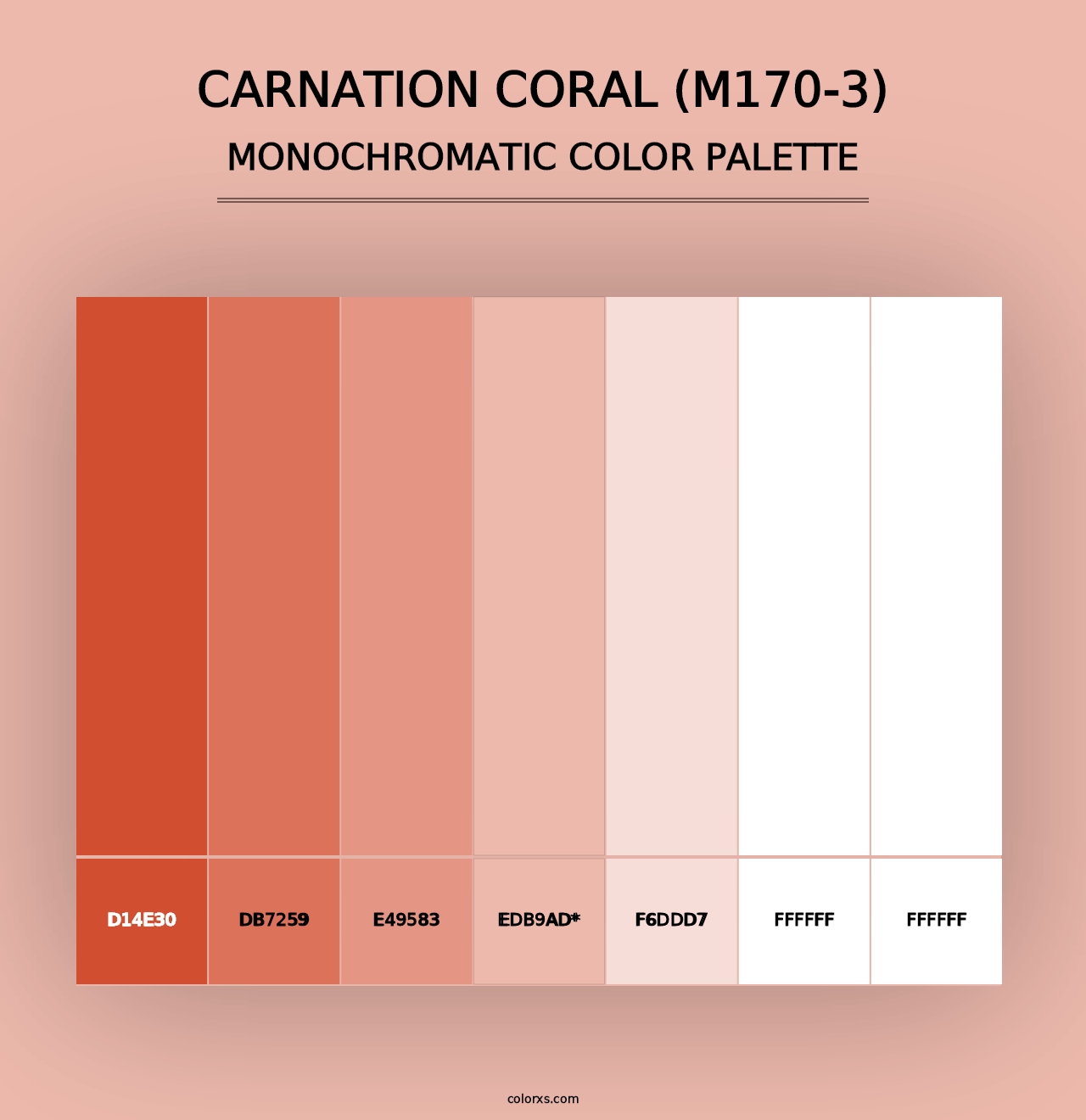 Carnation Coral (M170-3) - Monochromatic Color Palette