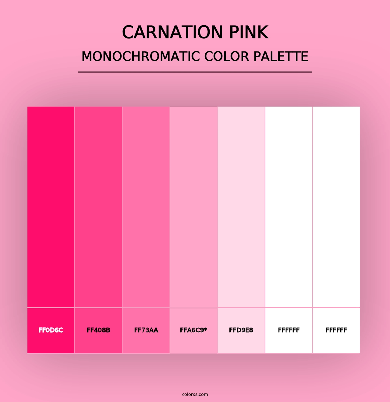 Carnation Pink - Monochromatic Color Palette