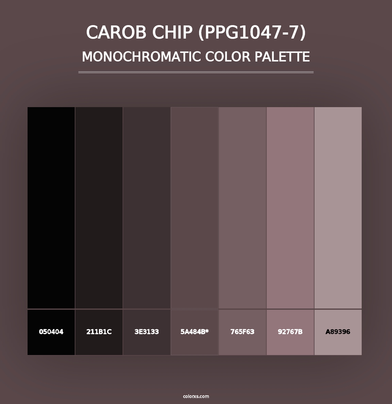 Carob Chip (PPG1047-7) - Monochromatic Color Palette