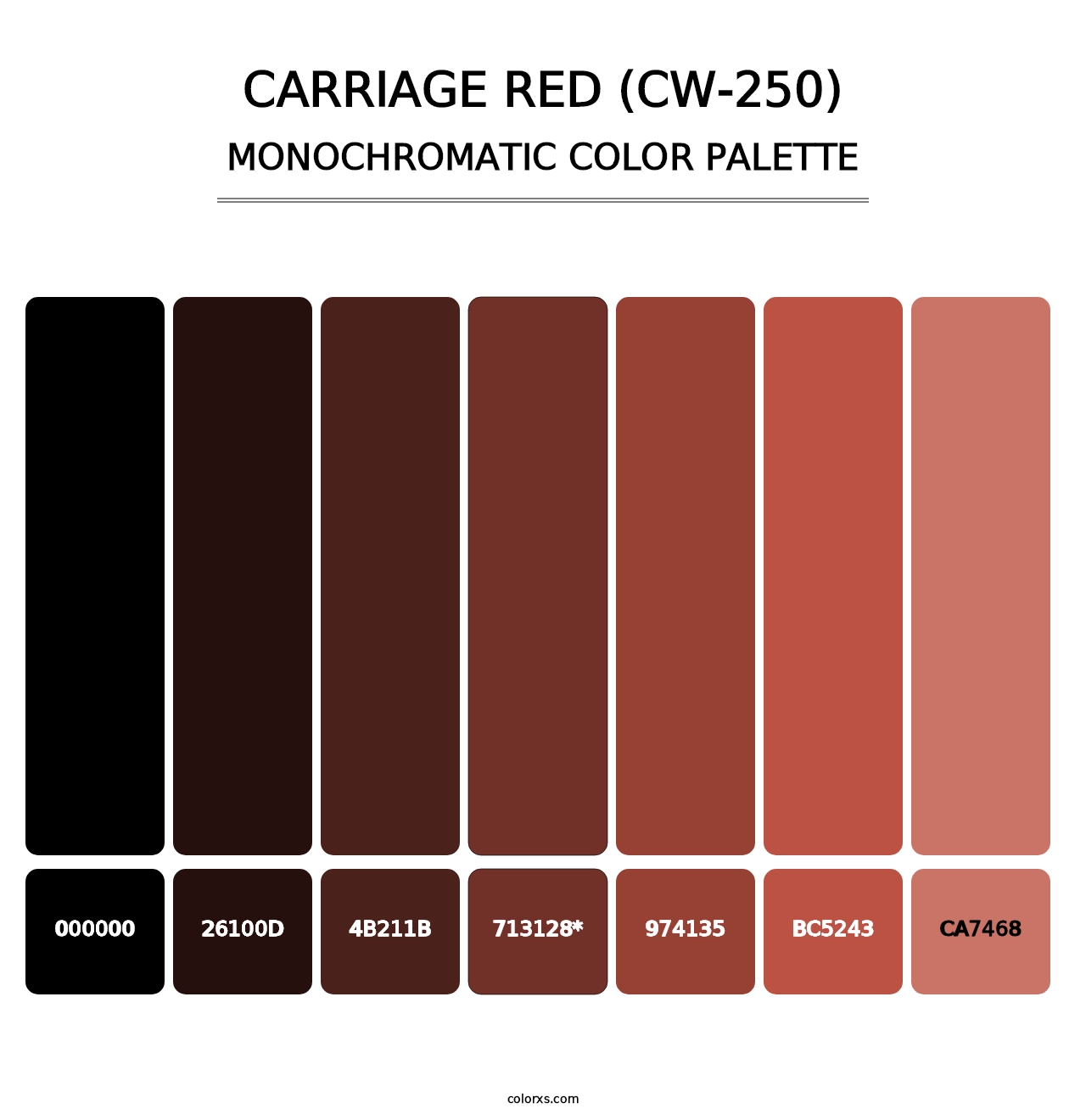 Carriage Red (CW-250) - Monochromatic Color Palette