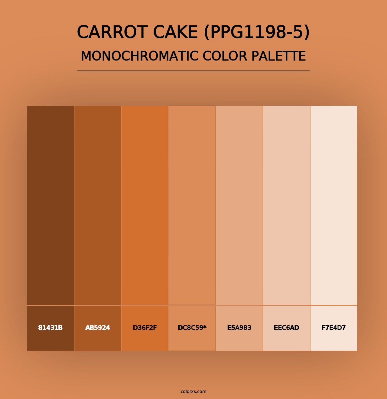 Carrot Cake (PPG1198-5) - Monochromatic Color Palette