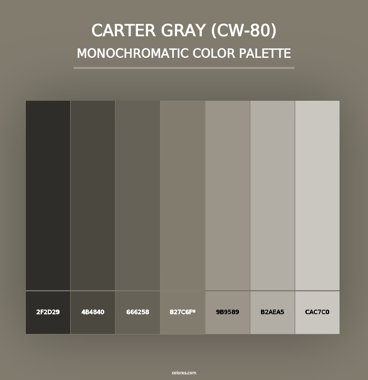 Carter Gray (CW-80) - Monochromatic Color Palette