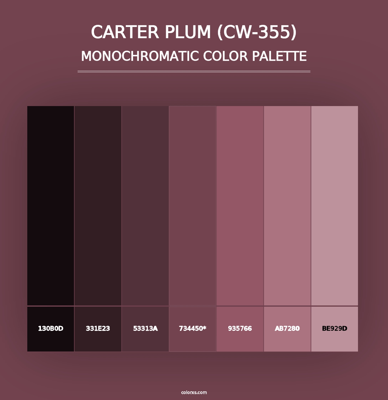 Carter Plum (CW-355) - Monochromatic Color Palette