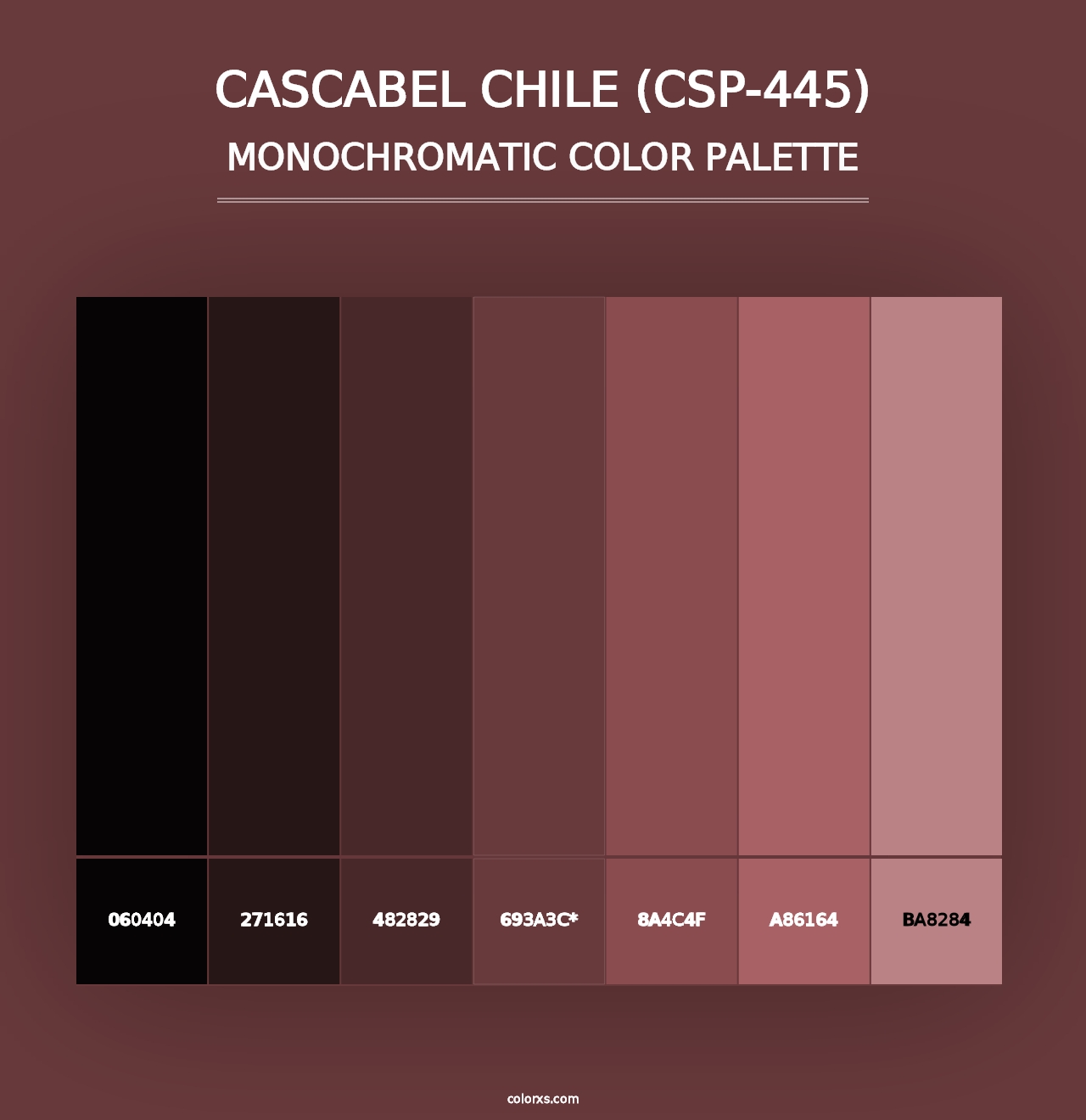 Cascabel Chile (CSP-445) - Monochromatic Color Palette