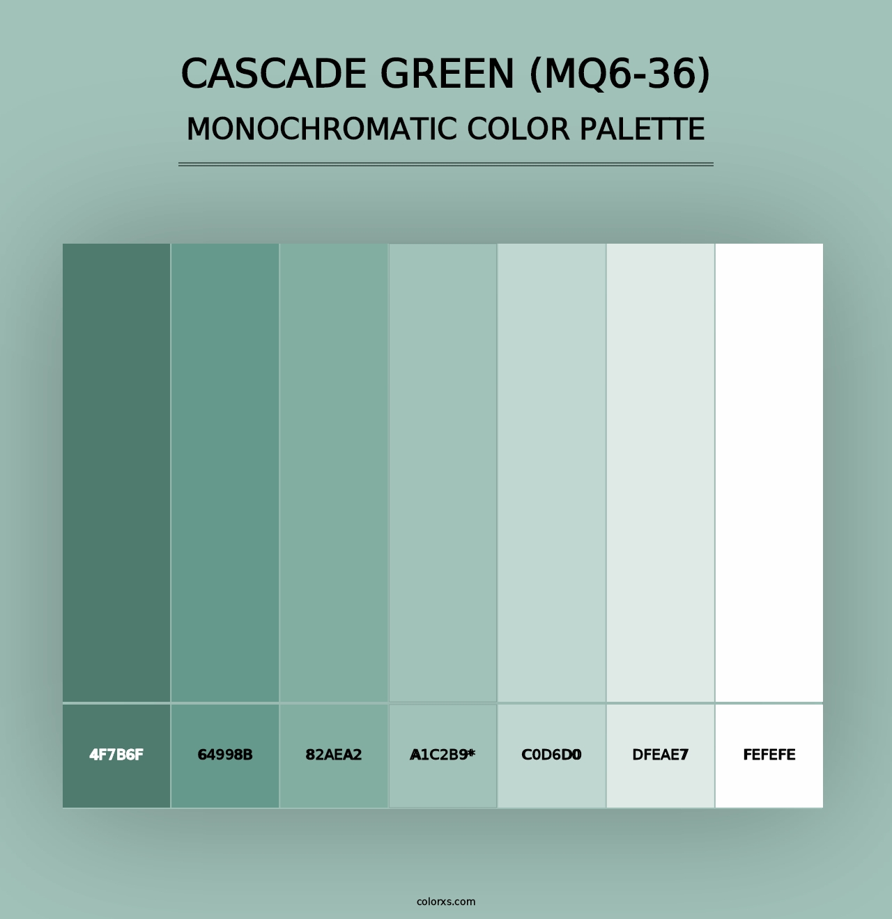 Cascade Green (MQ6-36) - Monochromatic Color Palette