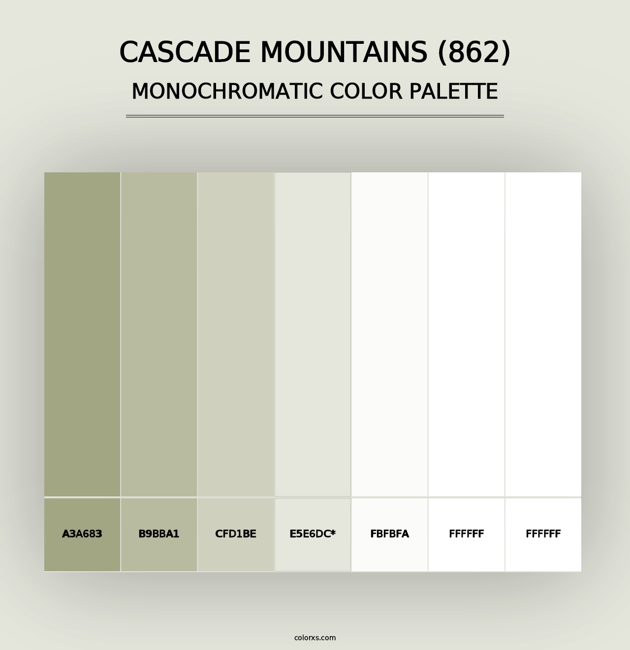 Cascade Mountains (862) - Monochromatic Color Palette