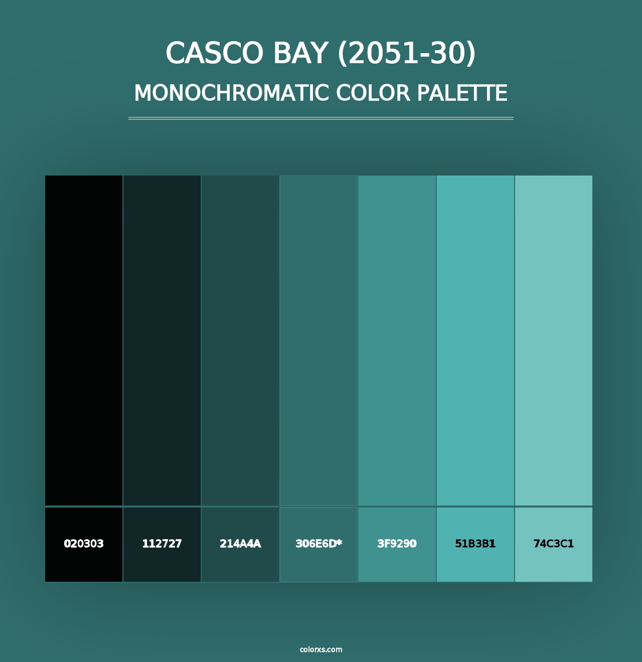 Casco Bay (2051-30) - Monochromatic Color Palette