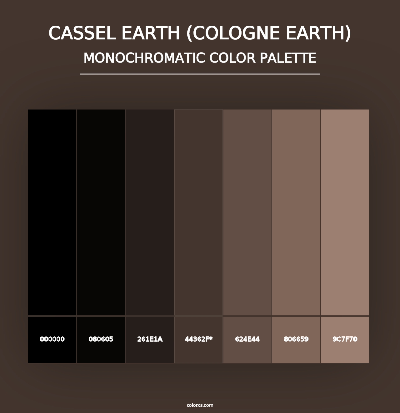 Cassel Earth (Cologne Earth) - Monochromatic Color Palette