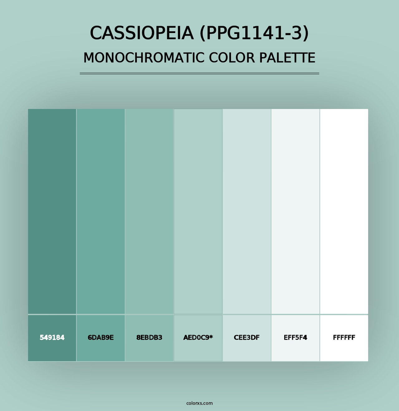 Cassiopeia (PPG1141-3) - Monochromatic Color Palette