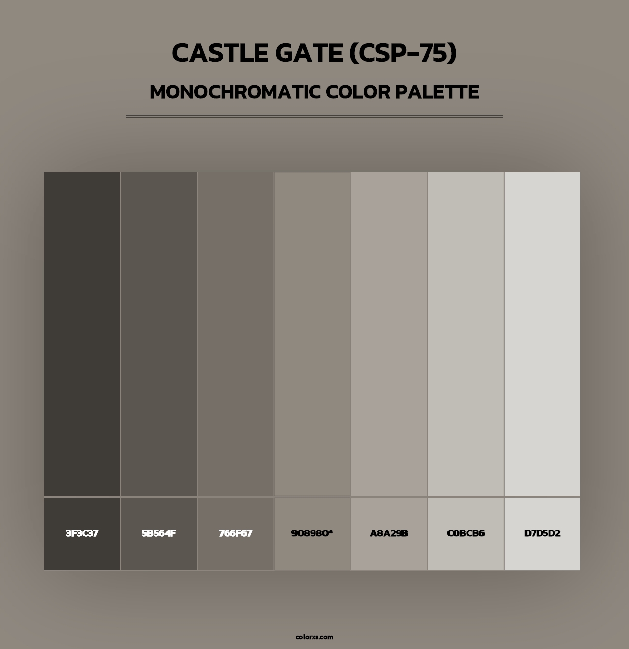 Castle Gate (CSP-75) - Monochromatic Color Palette