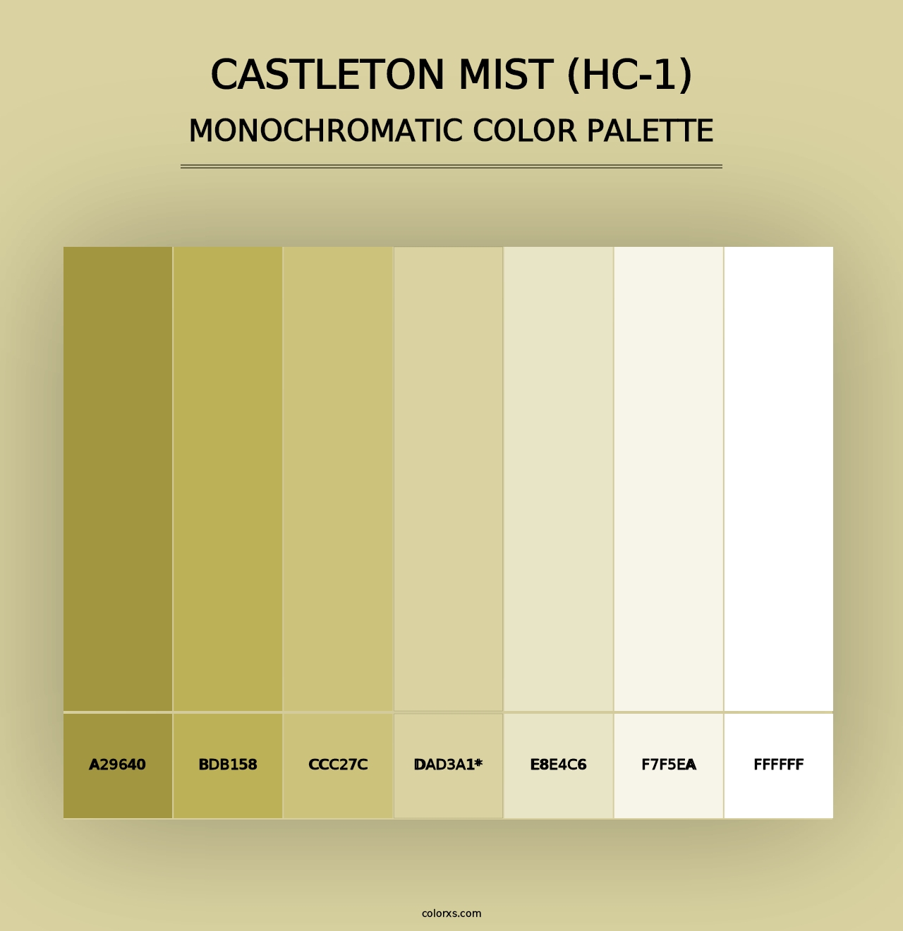 Castleton Mist (HC-1) - Monochromatic Color Palette