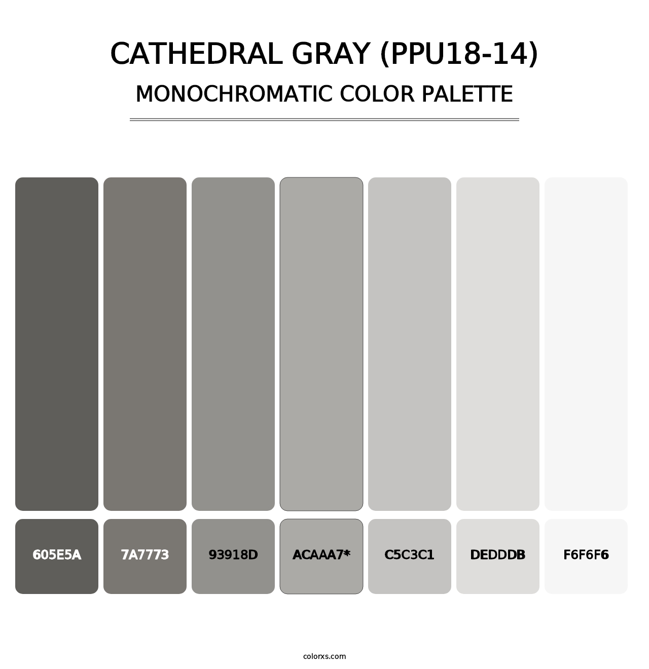 Cathedral Gray (PPU18-14) - Monochromatic Color Palette