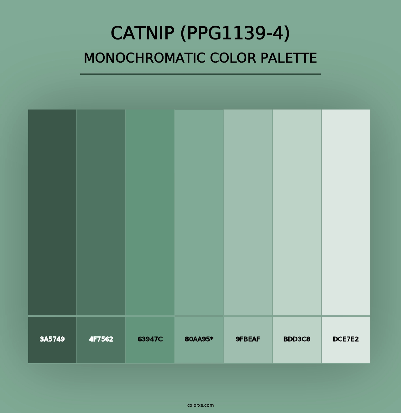 Catnip (PPG1139-4) - Monochromatic Color Palette